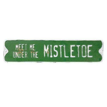 Under the Mistletoe Street Sign - The Fox Decor
